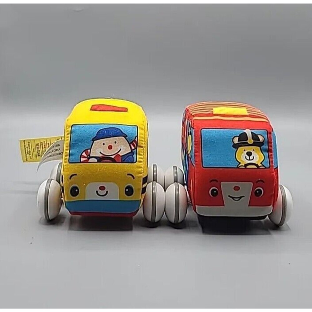 Melissa & Doug K's Kids Pull Back Vehicles 2 Soft Cars Town Vehicles